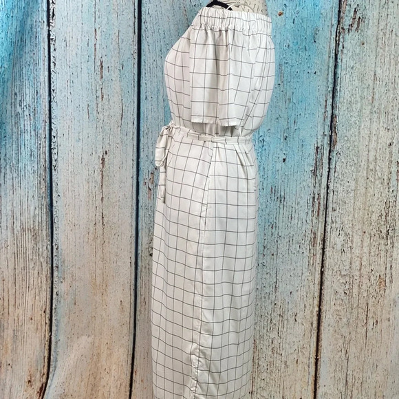 CHARLES HENRY NWT Ivory Checked Shirtdress - Picture 15 of 16